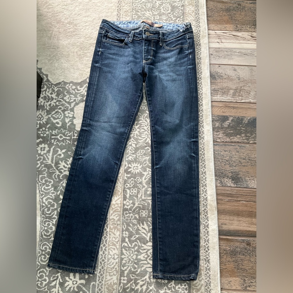 PAIGE Skyline Mid Wash Straight Jeans - Blue